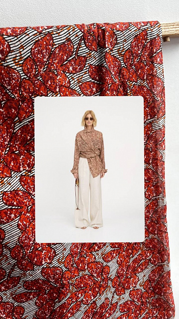 картинка Плательно-сорочечный терракотовый батист от Gucci магазин являющийся официальным дистрибьютором в России 