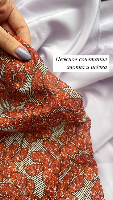 картинка Плательно-сорочечный терракотовый батист от Gucci магазин являющийся официальным дистрибьютором в России 