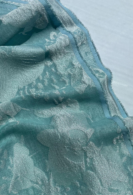 картинка Жаккард с орхидеями от Blumarine в бирюзовом оттенке магазин являющийся официальным дистрибьютором в России 